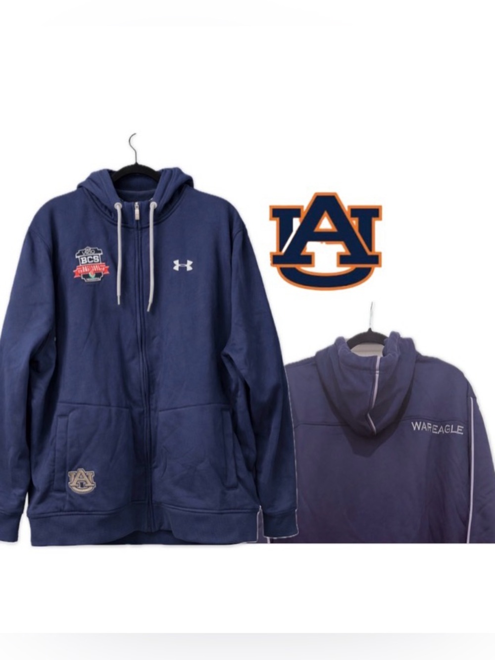 NWT [Under Armour] Auburn Tigers NCAA War Eagle Zip Hooded Sweatshirt Men’s 3XL